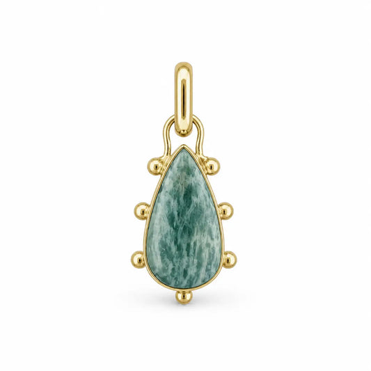 Colgante Halo Amazonita Gota Bronce