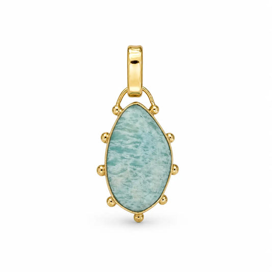 Colgante Halo Amazonita Irregular Bronce
